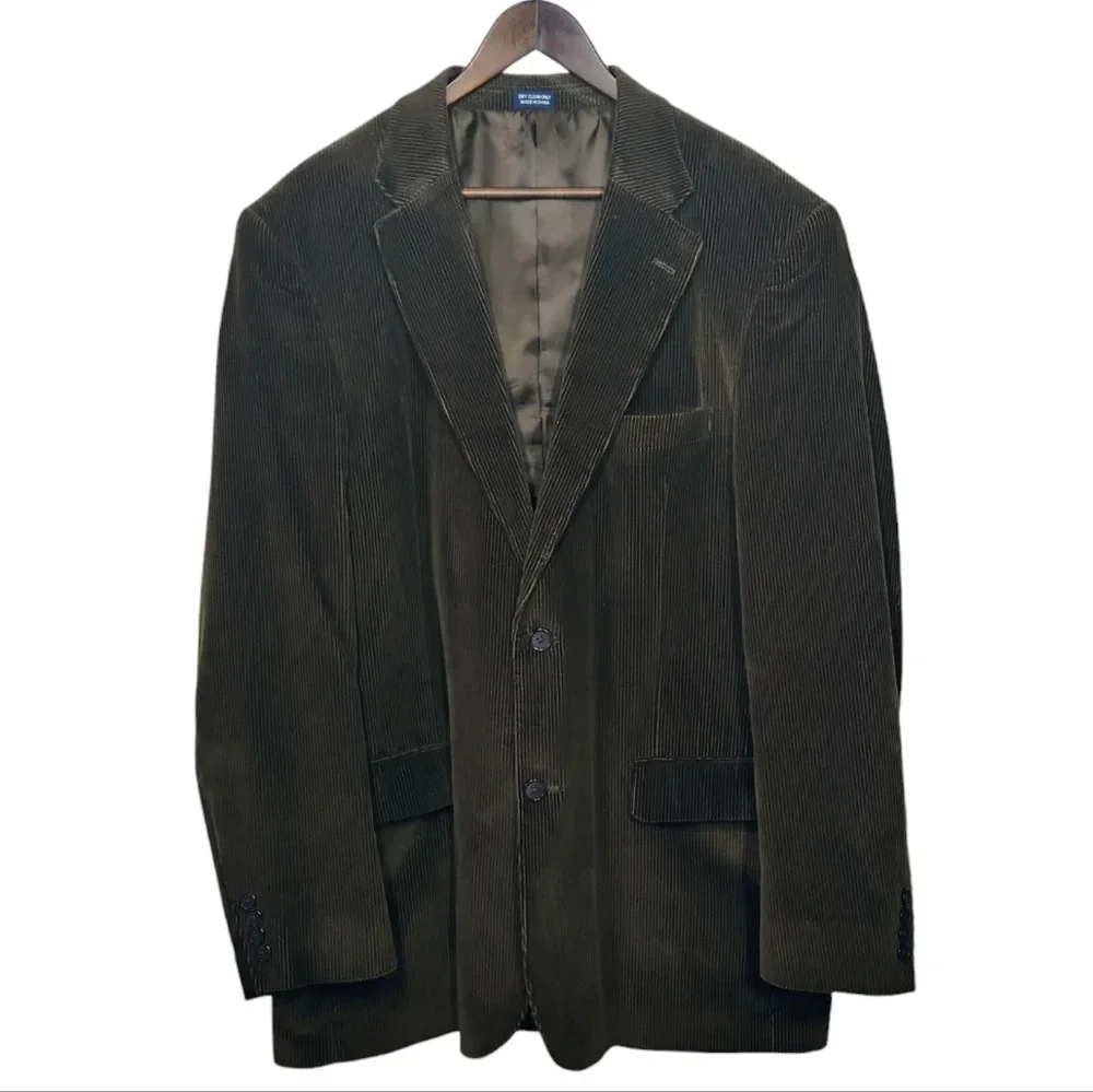 Meeting Street Chocolate Brown Corduroy Blazer Jacket‎ Academia Size 46 Long